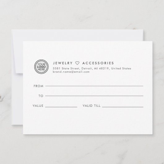 Zwart Goud Salon Store Zakelijk Cadeaubon (Achterkant)