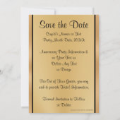 Zwart, Goud Save the Date 50ste huwelijksjubileum Kaart (Achterkant)