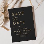 Zwart Goud Save the Date Elegante Minimalistische 