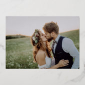 Zwart Goud Save The Date Folie Fotokaart Uitnodiging (Achterkant)