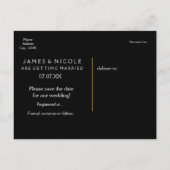 Zwart & Goud SAVE THE DATE Script Type Briefkaart (Achterkant)
