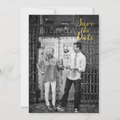 Zwart & Goud Save the Date Typografie Kaart (Voorkant)