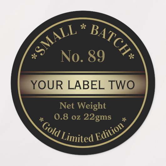 Zwart Goud Schoonheidsproduct Labels (Design 2)