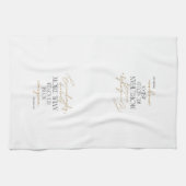 Zwart Goud Script Efeziërs 3:20 Bijbel Verse Theedoek (Horizontaal)