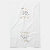 Zwart Goud Script Efeziërs 3:20 Bijbel Verse Theedoek (Verticaal)