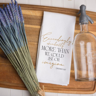 Zwart Goud Script Efeziërs 3:20 Bijbel Verse Theedoek