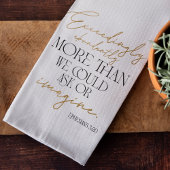 Zwart Goud Script Efeziërs 3:20 Bijbel Verse Theedoek