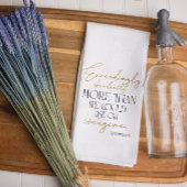 Zwart Goud Script Efeziërs 3:20 Bijbel Verse Theedoek