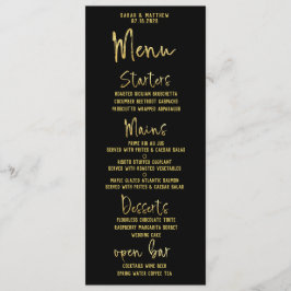 Zwart & Goud Script Kalligrafie Classic Wedding Menu