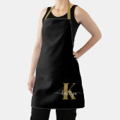 Zwart-goud-scriptmonogram Schort (Insitu)