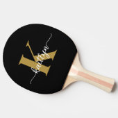 Zwart-goud-scriptmonogram Tafeltennisbatje (Zijkant)