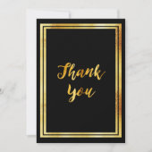 Zwart goud simpel bedankt kaart (Voorkant)