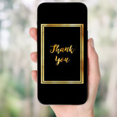 Zwart goud simpel bedankt kaart