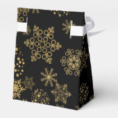 Zwart & Goud Sneeuwvlokken Vakantie Feest Favoriet Bedankdoosjes (Achterkant)