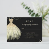 Zwart Goud Sparkle Dress Quinceanera RSVP (Staand voorkant)