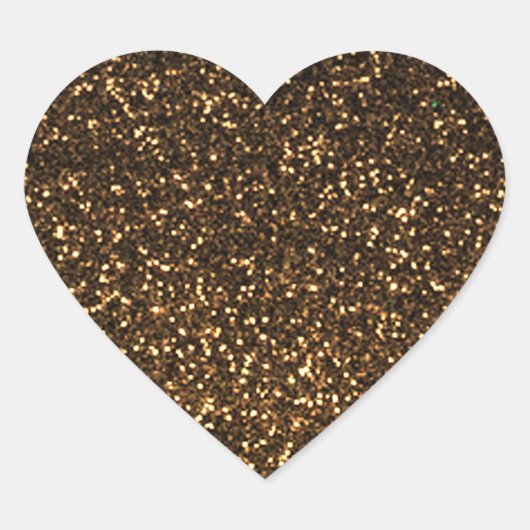 Zwart goud sparkly glitter hart sticker (Voorkant)