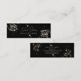 Zwart Goud Specks Hand Nail Salon Mini Visitekaartje
