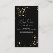 Zwart Goud Specks Hand Nail Salon Visitekaartje (Achterkant)