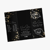 Zwart Goud Specks Nail Salon Prijs Lijst Brochure