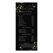 Zwart Goud Specks Nail Salon Prijs Lijst Reclamekaart (Voorkant)