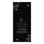 Zwart Goud Specks Nail Salon Prijs Lijst Reclamekaart (Achterkant)