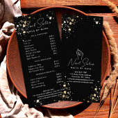Zwart Goud Specks Nail Salon Prijs Lijst Reclamekaart