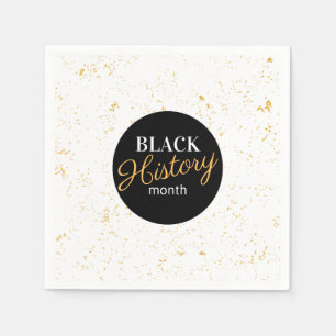 Zwart & Goud Specks Zwart Geschiedenis Maand Servet