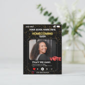 Zwart Goud  Stem Koningin Van Het Thuisfront Flyer Kaart (Staand voorkant)