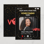 Zwart Goud  Stem Koningin Van Het Thuisfront Flyer Kaart (Voorkant / Achterkant)