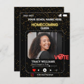 Zwart Goud Stem Thuiskoningin Flyer Sjabloon Kaart (Voorkant / Achterkant)