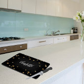 Zwart goud sterren naam elegant snijplank