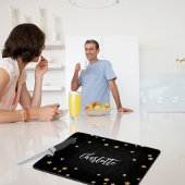 Zwart goud sterren naam elegant snijplank