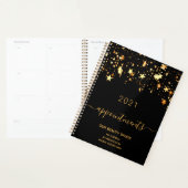 Zwart goud sterren salon afspraken business planner (Display)