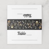 Zwart Goud Sterren String Lights Plaatskaartje (Buitenkant ongevouwen)