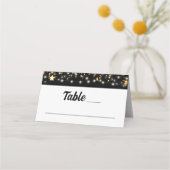 Zwart Goud Sterren String Lights Plaatskaartje (Achterkant)