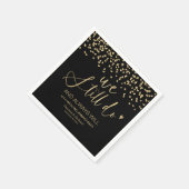 Zwart Goud Stijlvol We doen nog steeds bruiloft ge Servet (Hoek)