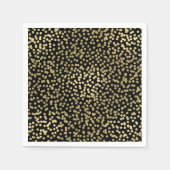 Zwart & Goud Stippen Confetti Elegant Glam Servet (Voorkant)