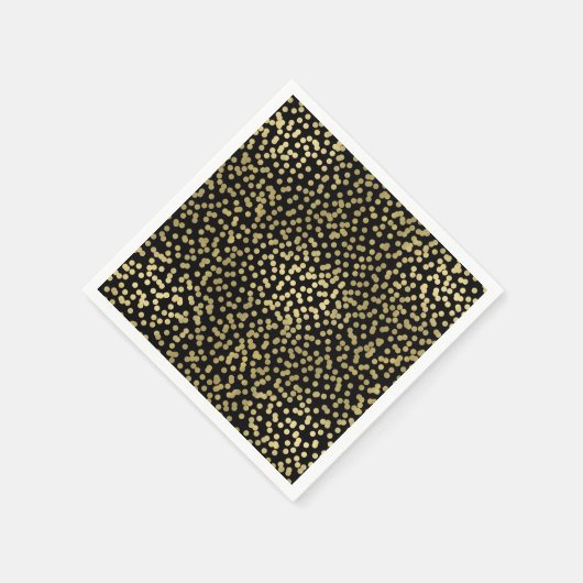 Zwart & Goud Stippen Confetti Elegant Glam Servet (Hoek)
