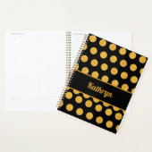 Zwart & Goud Stippen Custom Naam Doel Leven Planner (Display)