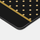 Zwart & Goud Stippen Monogram met Achternaam Bureaumat (Hoek)