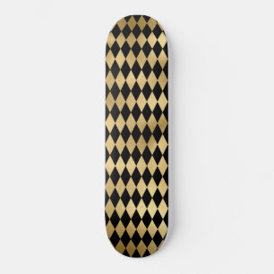 Zwart & Goud Streep Gestreept Patroon Minimaal Sti Persoonlijk Skateboard