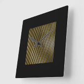 Zwart Goud Strepen Sepia Minimale Naam Geometrie L Vierkante Klok (Hoek)