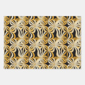 Zwart & Goud Sunburst Wrapping Paper Flat Set van  (Voorkant 2)