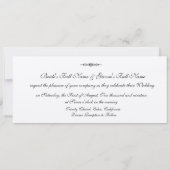  Zwart goud swirl classy bruiloft uitnodiging (Achterkant)