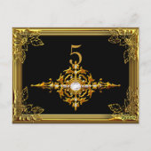 Zwart Goud Tafel Nummer Zitplaats Kaart (Achterkant)