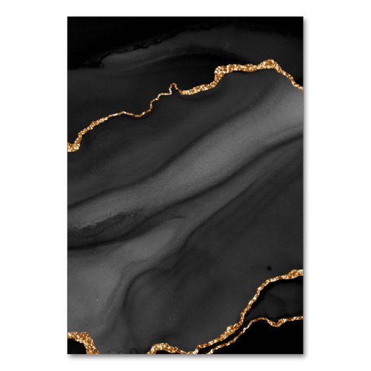 Zwart & Goud Tafelkaart voor Trouwfeest Kaart (Achterkant)