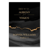 Zwart & Goud Tafelkaart voor Trouwfeest Kaart (Voorkant)