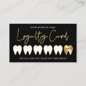 Zwart & Goud Tandarts Logo Lux Modern Orthodontist Klantenkaartje (Voorkant)