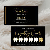 Zwart & Goud Tandarts Logo Lux Modern Orthodontist Klantenkaartje