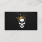 Zwart, Goud Tattoo Kunstenaar Schedel QR Code Inst Visitekaartje (Achterkant)